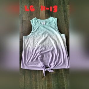 Sleeveless Ombre Tie-Front Top